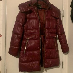 Royalty For Me Maroon Puffer Coat